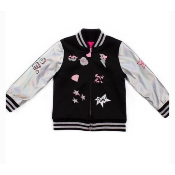 Betsey Johnson Rock & Roll Love Bomber Jacket - Size 5 K23 * - Picture 1 of 4